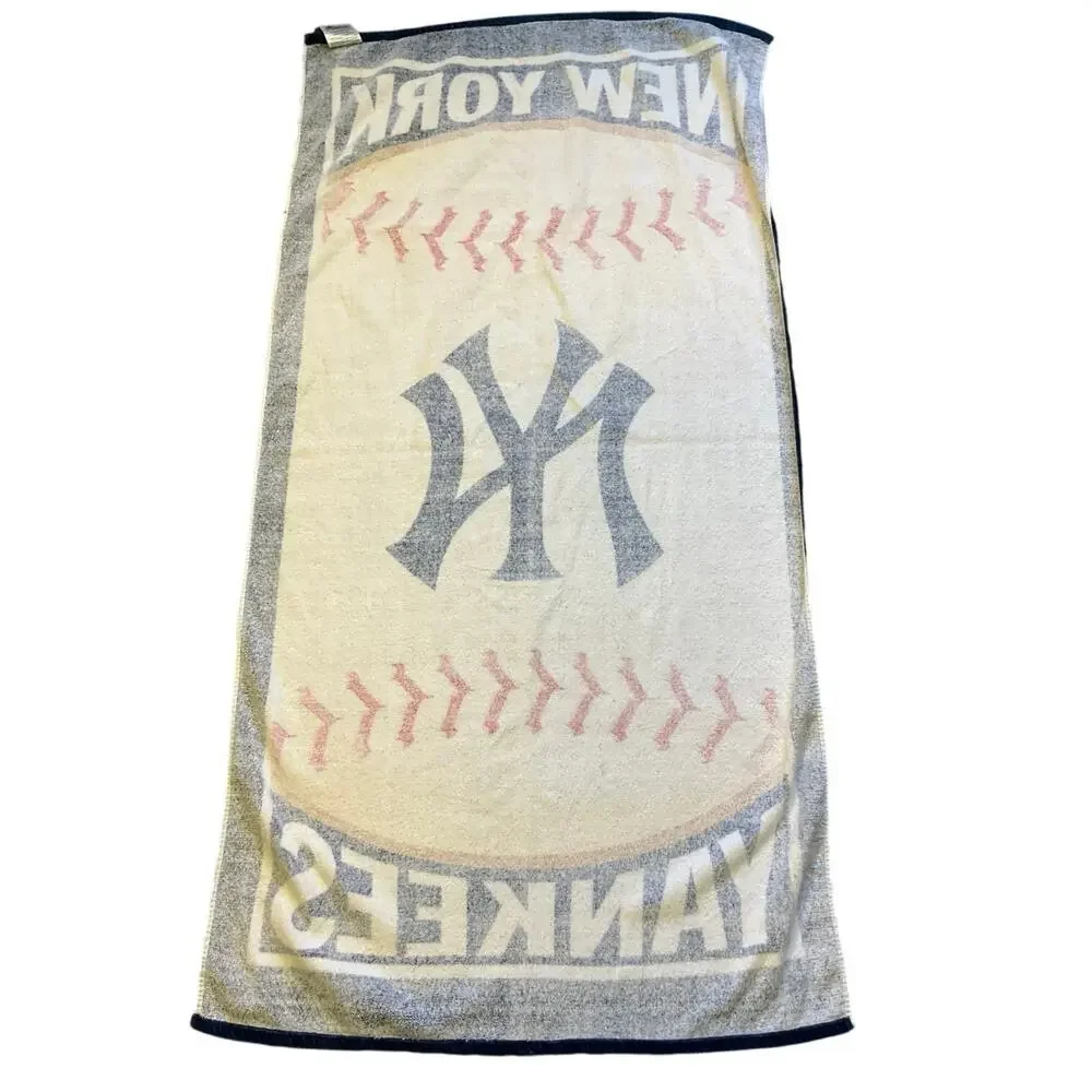 New York Yankees Beach Towel MLB Large Bath Towel Blue White Cotton